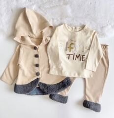 PELUŞ DETAYLI 3'LÜ TAKIM