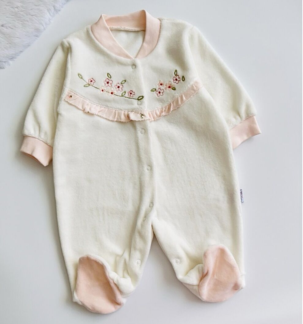 ÇİÇEK DETAYLI KADİFE TULUM