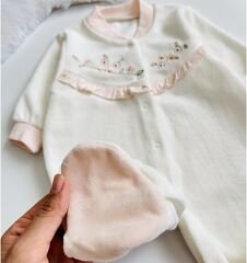 ÇİÇEK DETAYLI KADİFE TULUM