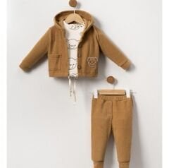 AYICIK DETAYLI 3 LÜ KADİFE TAKIM