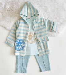 KETEN CEKET DETAYLI  3 LÜ ERKEK TAKIM