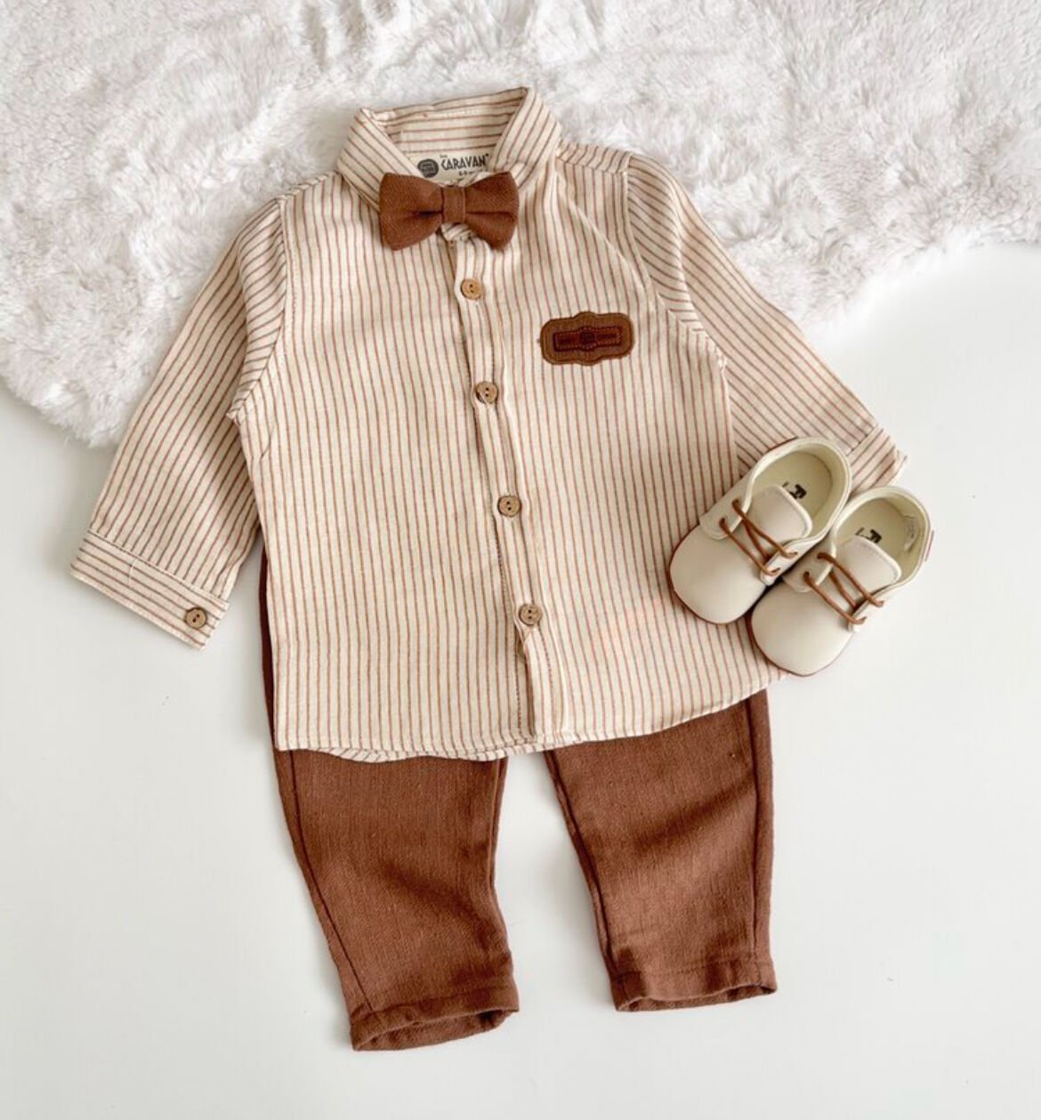 ÇİZGİLİ PAPYON DETAYLI 3'LÜ TAKIM