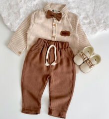 ÇİZGİLİ PAPYON DETAYLI 3'LÜ TAKIM