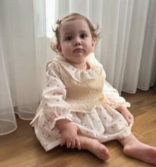 DANTEL YELEK DETAYLI ÇITIR ELBİSE