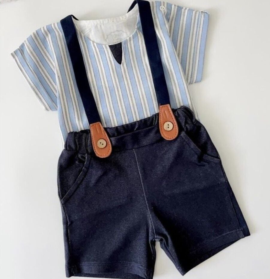 ASKI DETAYLI ÇİZGİLİ 3 LÜ TAKIM