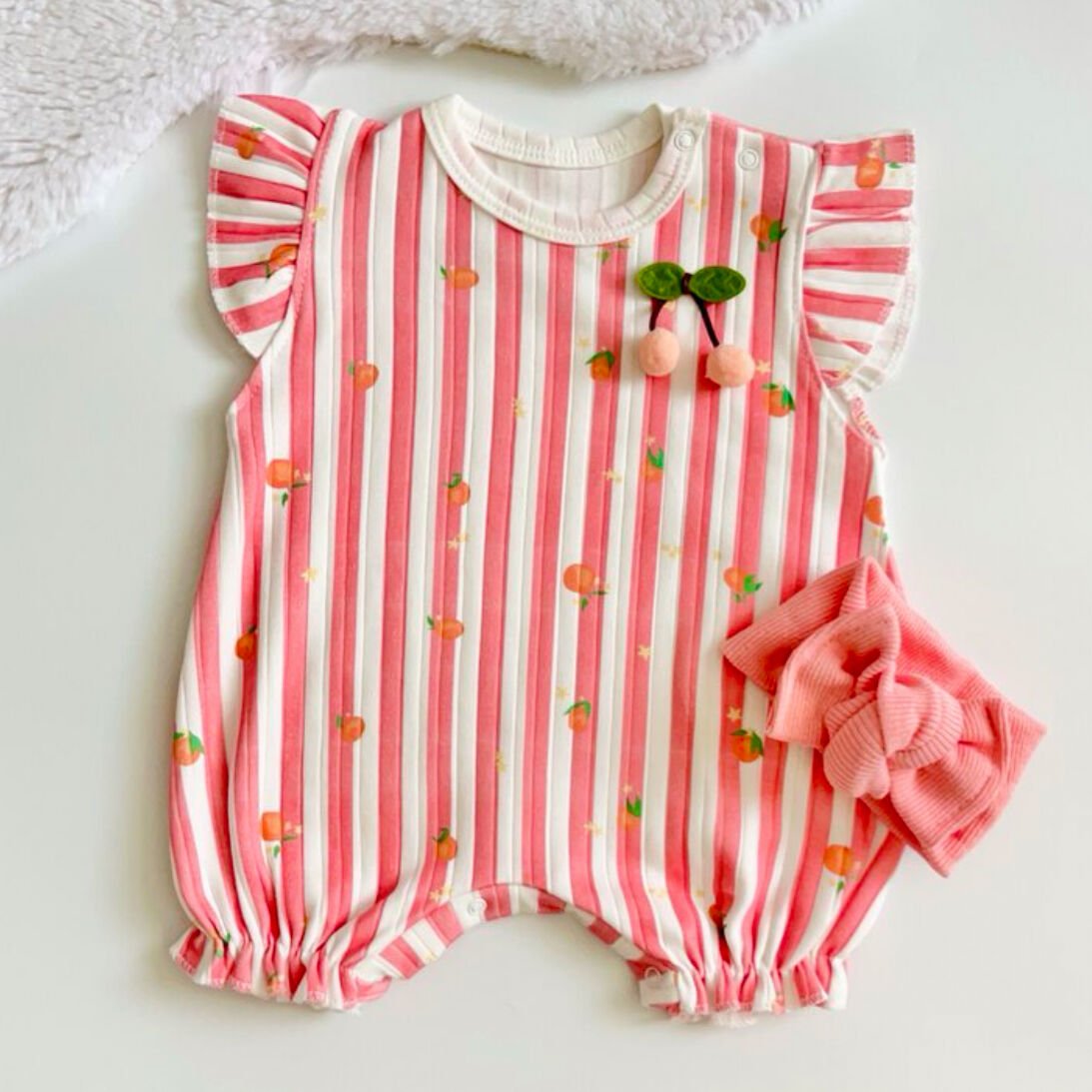 ŞEFTALİ BASKILI YAZLIK TULUM