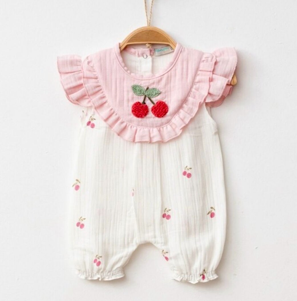 KİRAZ BASKILI MÜSLİN TULUM