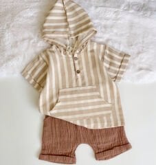 MÜSLİN ŞORTLU KAPİŞONLU TAKIM