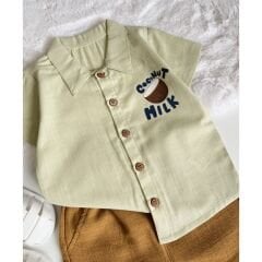 COCONUT SIRT BASKILI GÖMLEK ŞORT TAKIM