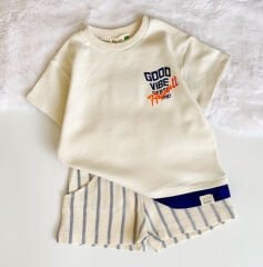 GOOD VİBE SIRT YAZI DETAYLI OWERSİZE TAKIM