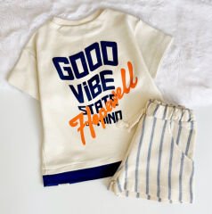 GOOD VİBE SIRT YAZI DETAYLI OWERSİZE TAKIM