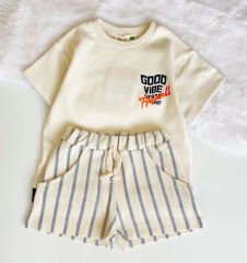 GOOD VİBE SIRT YAZI DETAYLI OWERSİZE TAKIM