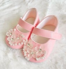 ÇİÇEK FİGÜRLÜ KIZ BEBEK AYAKKABI