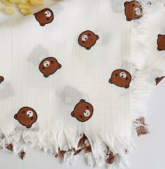 AYICIK BASKILI MÜSLİN ÖRTÜ