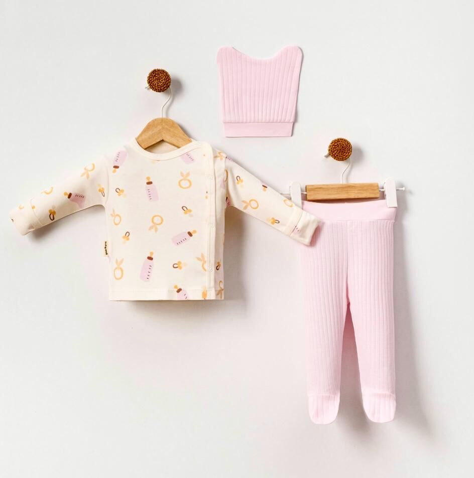 BİBERON BASKILI 3 LÜ HASTANE ÇIKIŞ SETİ