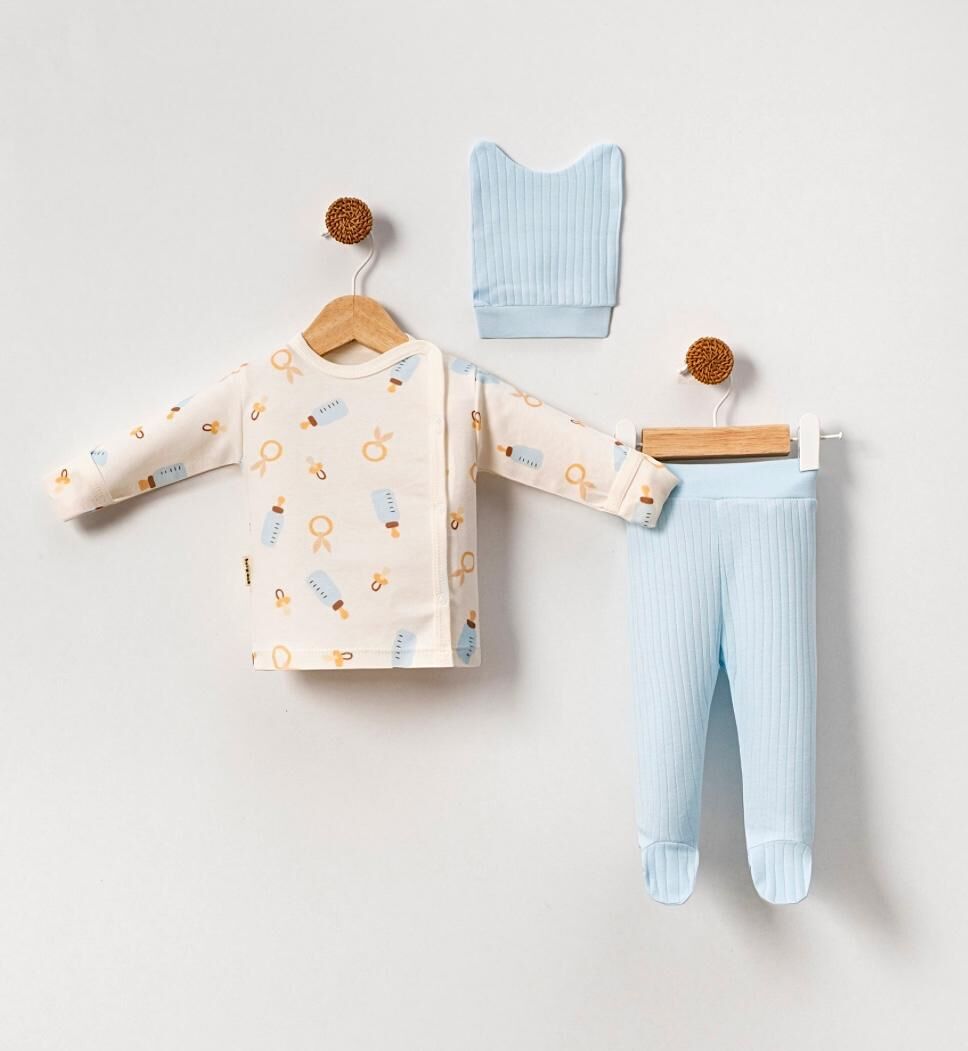 BİBERON BASKILI 3 LÜ HASTANE ÇIKIŞ SETİ