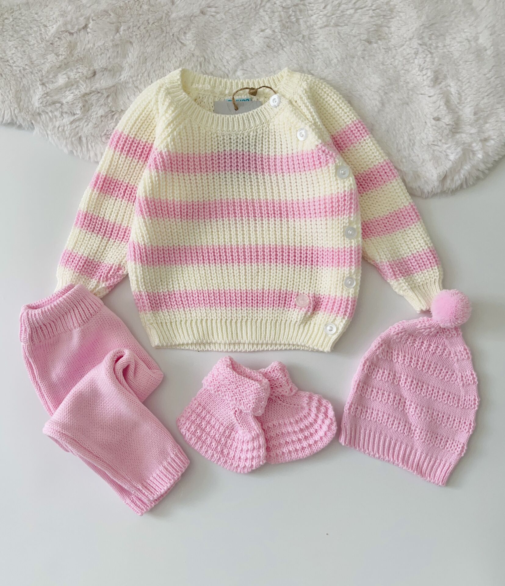 ÇİZGİLİ 4 LÜ ÖRGÜLÜ TAKIM