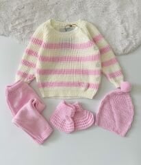 ÇİZGİLİ 4 LÜ ÖRGÜLÜ TAKIM