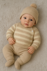 ÇİZGİLİ 4 LÜ ÖRGÜLÜ TAKIM