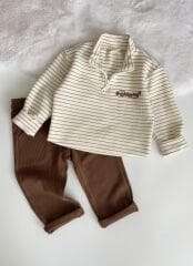 ÇİZGİLİ KADİFE PANTOLONLU 2 Lİ TAKIM