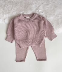 OWERSİZE PEMBE RENK  TRİKO BEBE TAKIM