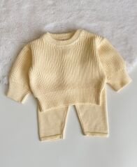 OWERSİZE KREM RENK TRİKO BEBE TAKIM