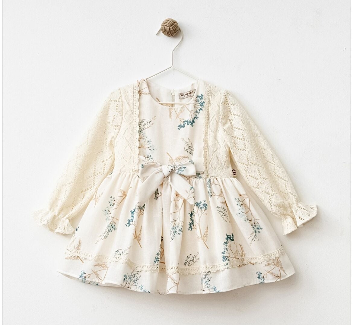 DENTEL DETAYLI FLOWERS ELBİSE