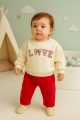 LOVE NAKIŞLI 3 İP ŞARDONLU KIŞLIK TAKIM