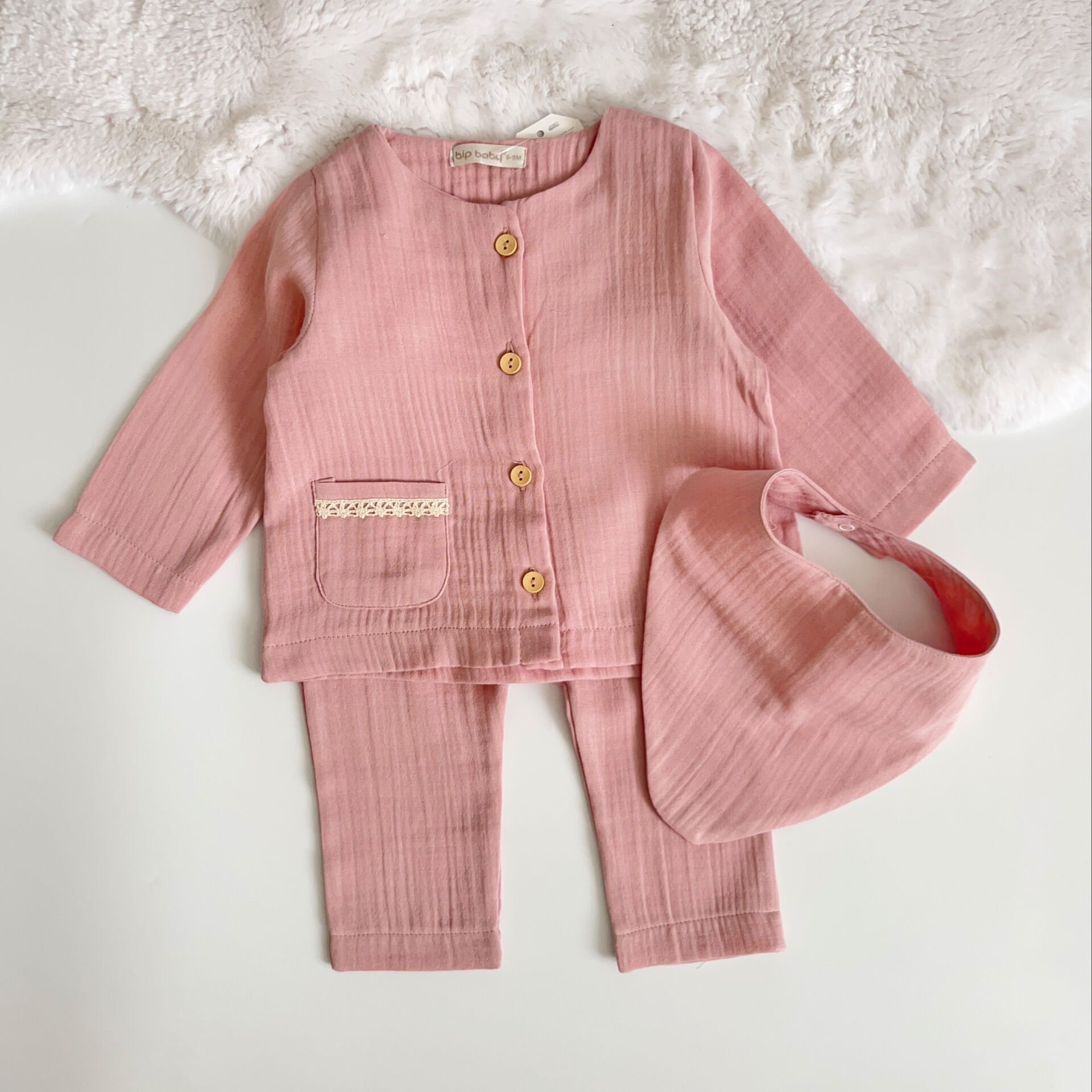 MÜSLİN SOFT BEBEK PEMBESİ3 LÜ TAKIM