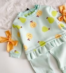 3 İP ŞARDONLU MEYVE BASKILI FİYONKLU TAKIM