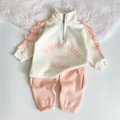 3 İP ŞARDONLU FİYONK KOLLU KARGO PANTOLONLU TAKIM