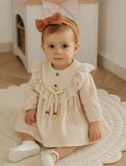 DANTEL YAKALI MÜSLİN ELBİSE