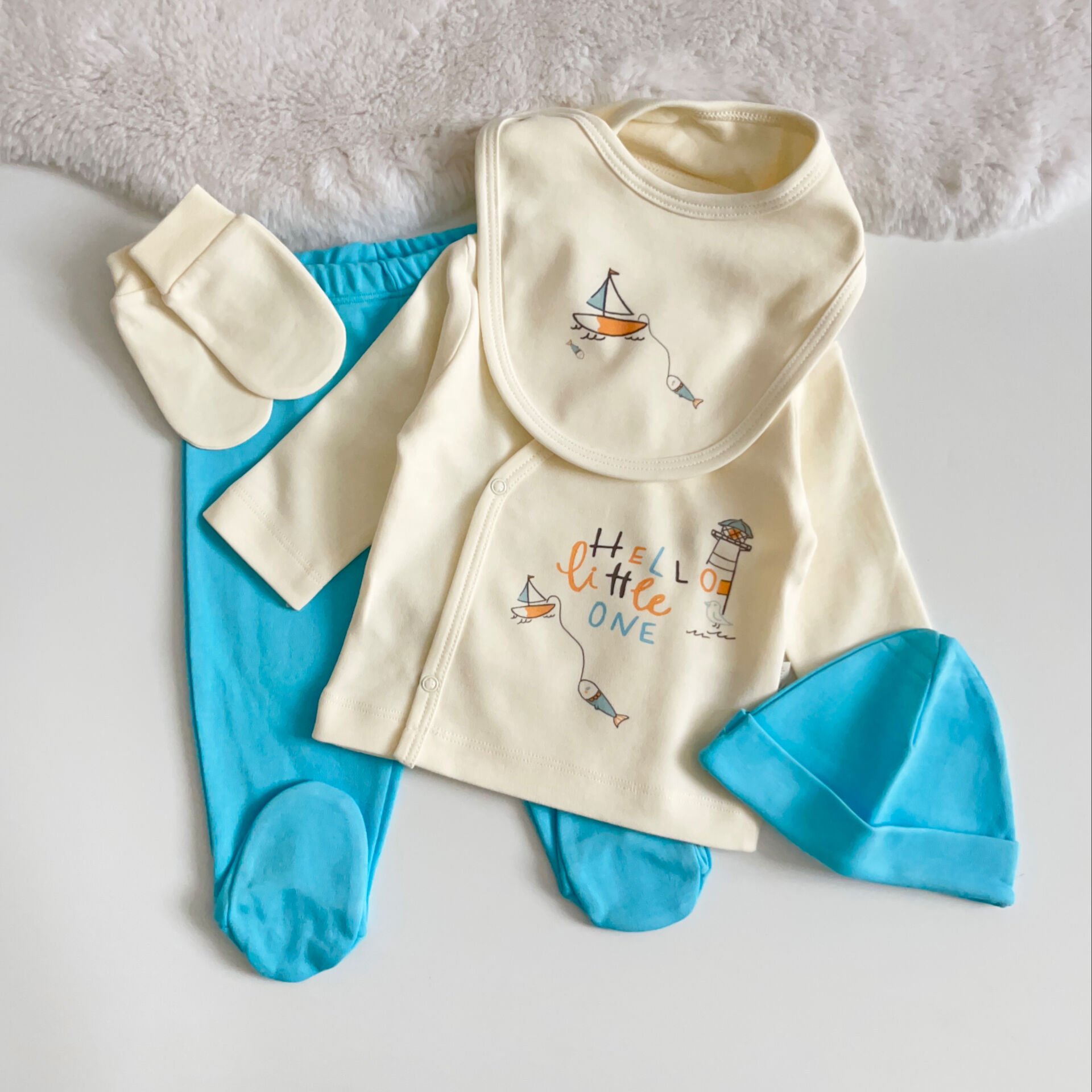 BALIK BASKILI 5 Lİ HASTANE ÇIKIŞ SETİ