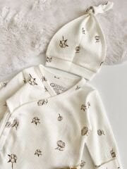 KENDİNDEN ELDİVENLİ PAMUK BASKILI ORGANİK HASTANE ÇIKIŞI