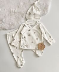 KENDİNDEN ELDİVENLİ PAMUK BASKILI ORGANİK HASTANE ÇIKIŞI