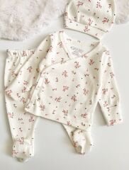 KENDİNDEN ELDİVENLİ ÇİÇEK BASKILI ORGANİK HASTANE ÇIKIŞI