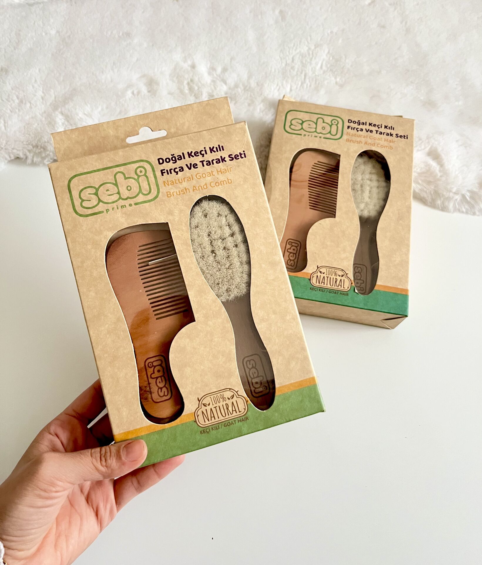 ORGANİK KEÇİ KILI FIRÇA TARAK SETİ